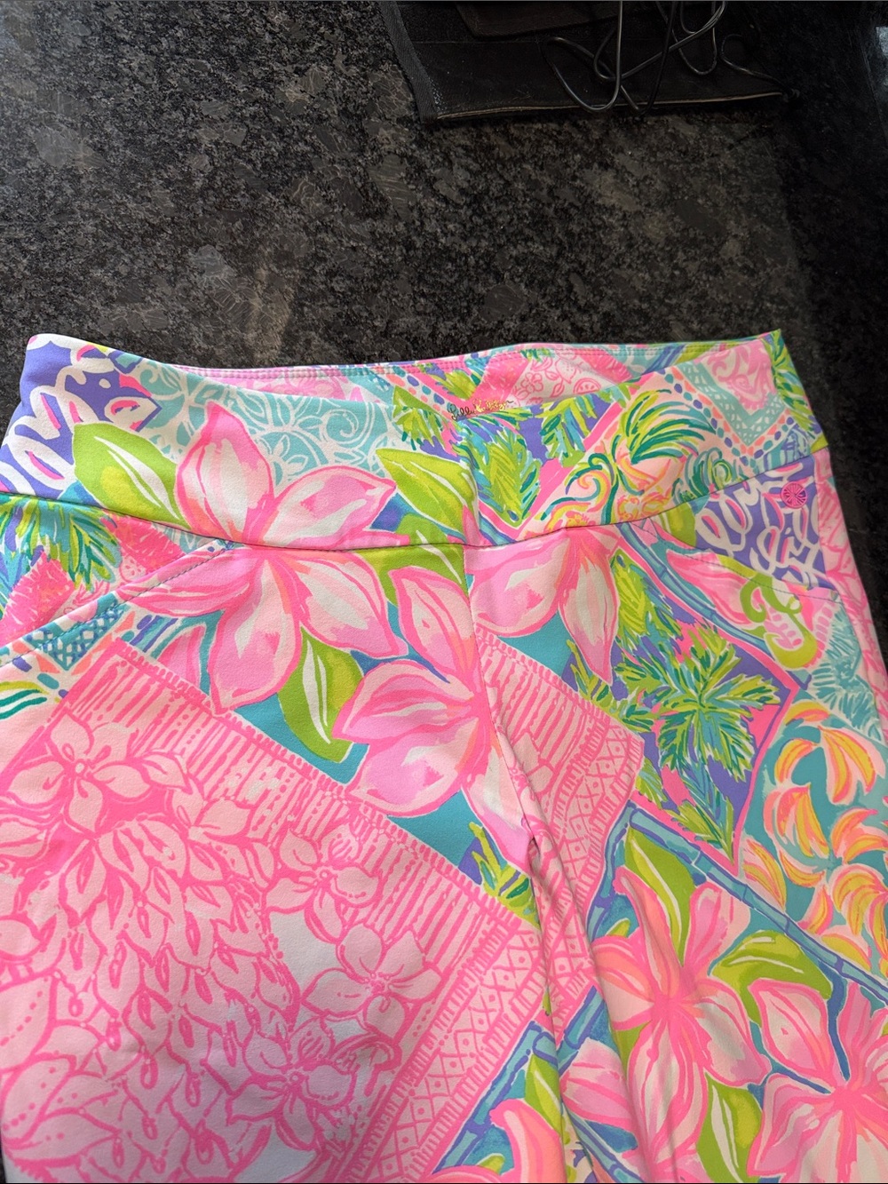 Lilly Pulitzer Pink Tropical Floral Stretch Luxletic Pants - Picture 4 of 6